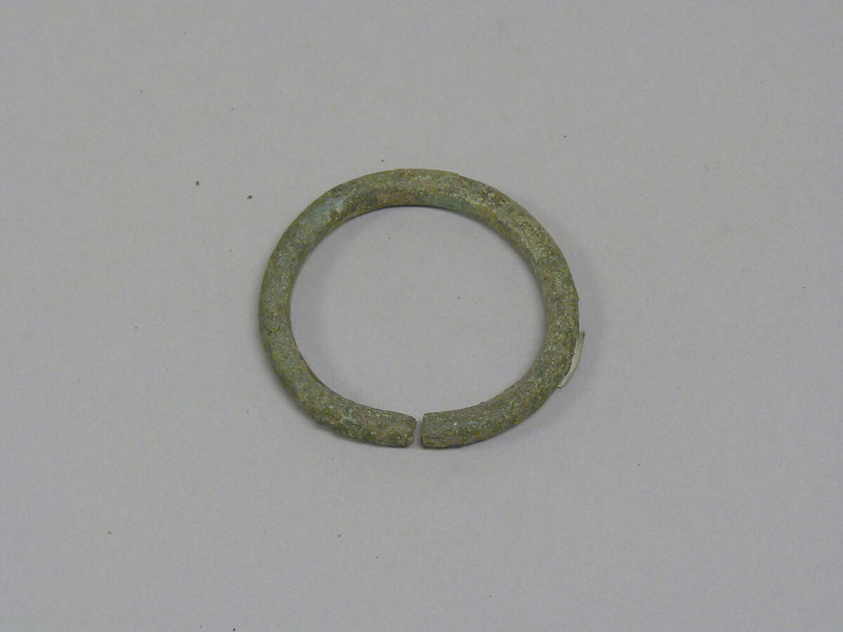 One from a Pair of Solid Undecorated Bangles, Bronze, Thailand 