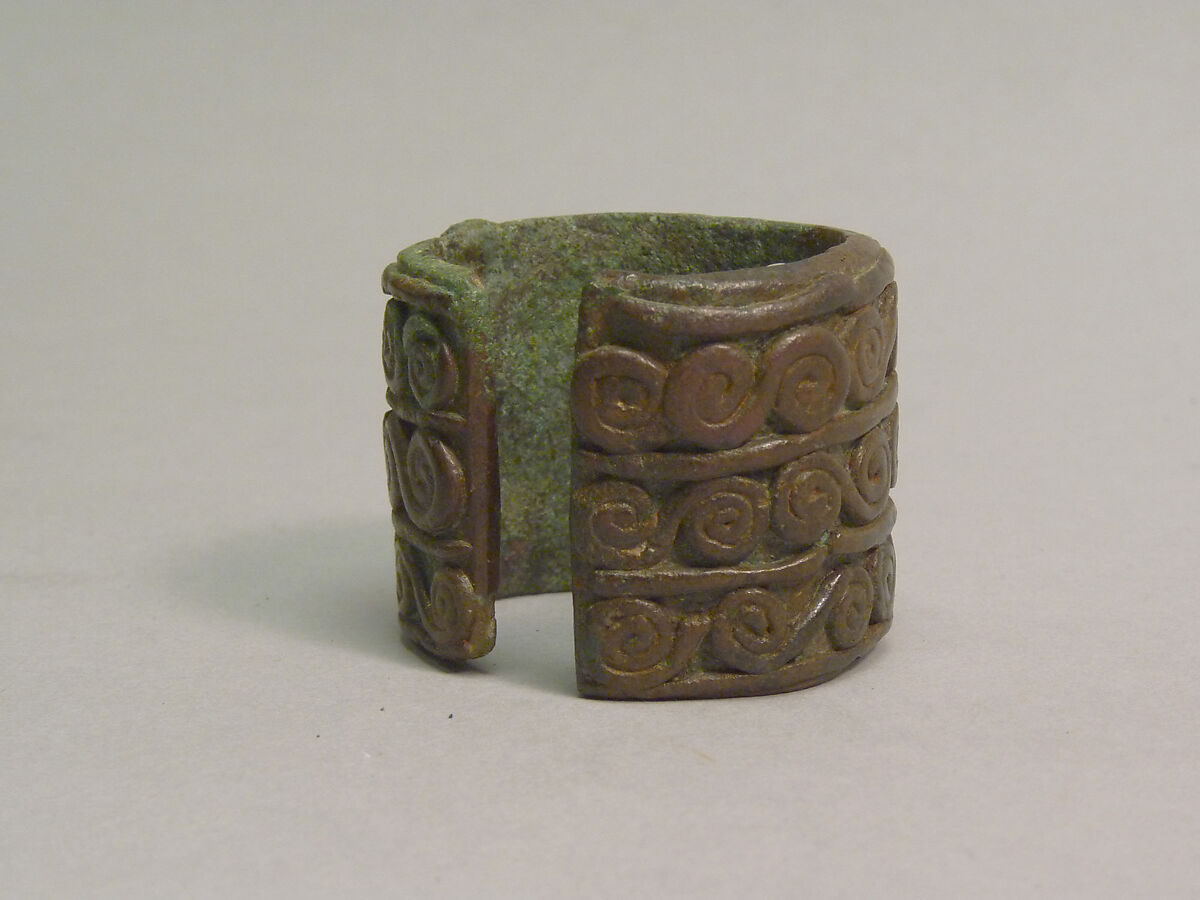 Cuff with Three Rows of "S"-Shaped Designs, Bronze, Vietnam (North, Highlands?) 