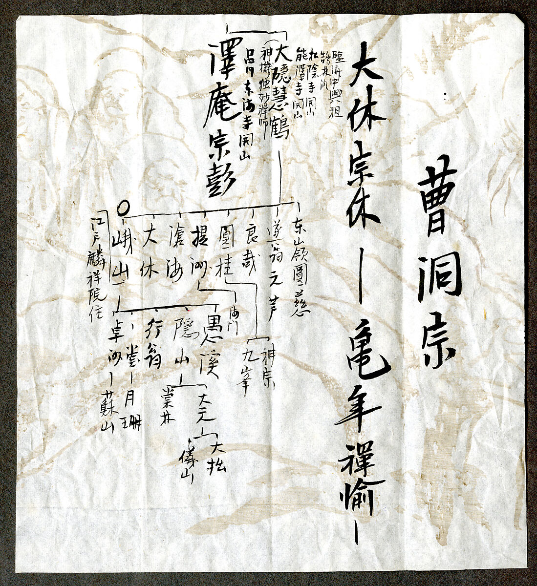 Lions at the Stone Bridge of Mount Tiantai, Soga Shōhaku (Japanese, 1730–1781), Hanging scroll; ink on silk, Japan