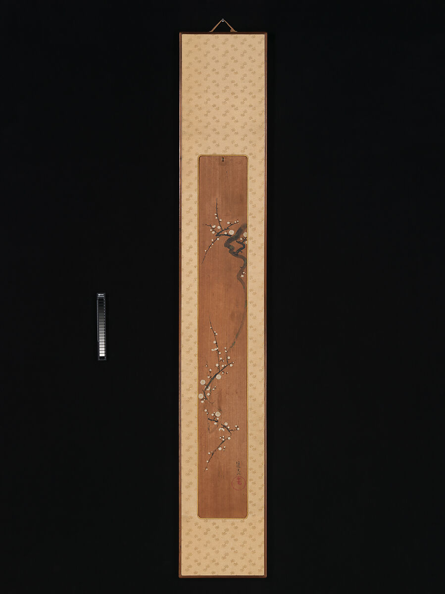 Flowers of Spring and Autumn, Ogata Kōrin (Japanese, 1658–1716), Pair of panels; ink and color on cryptomeria wood, Japan