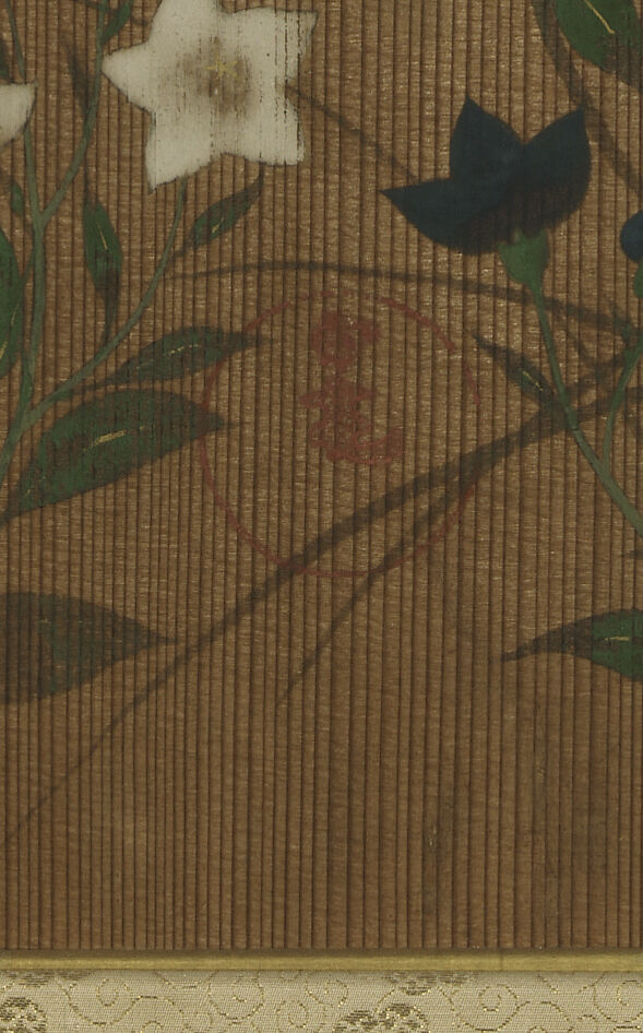 Flowers of Spring and Autumn, Ogata Kōrin (Japanese, 1658–1716), Pair of panels; ink and color on cryptomeria wood, Japan
