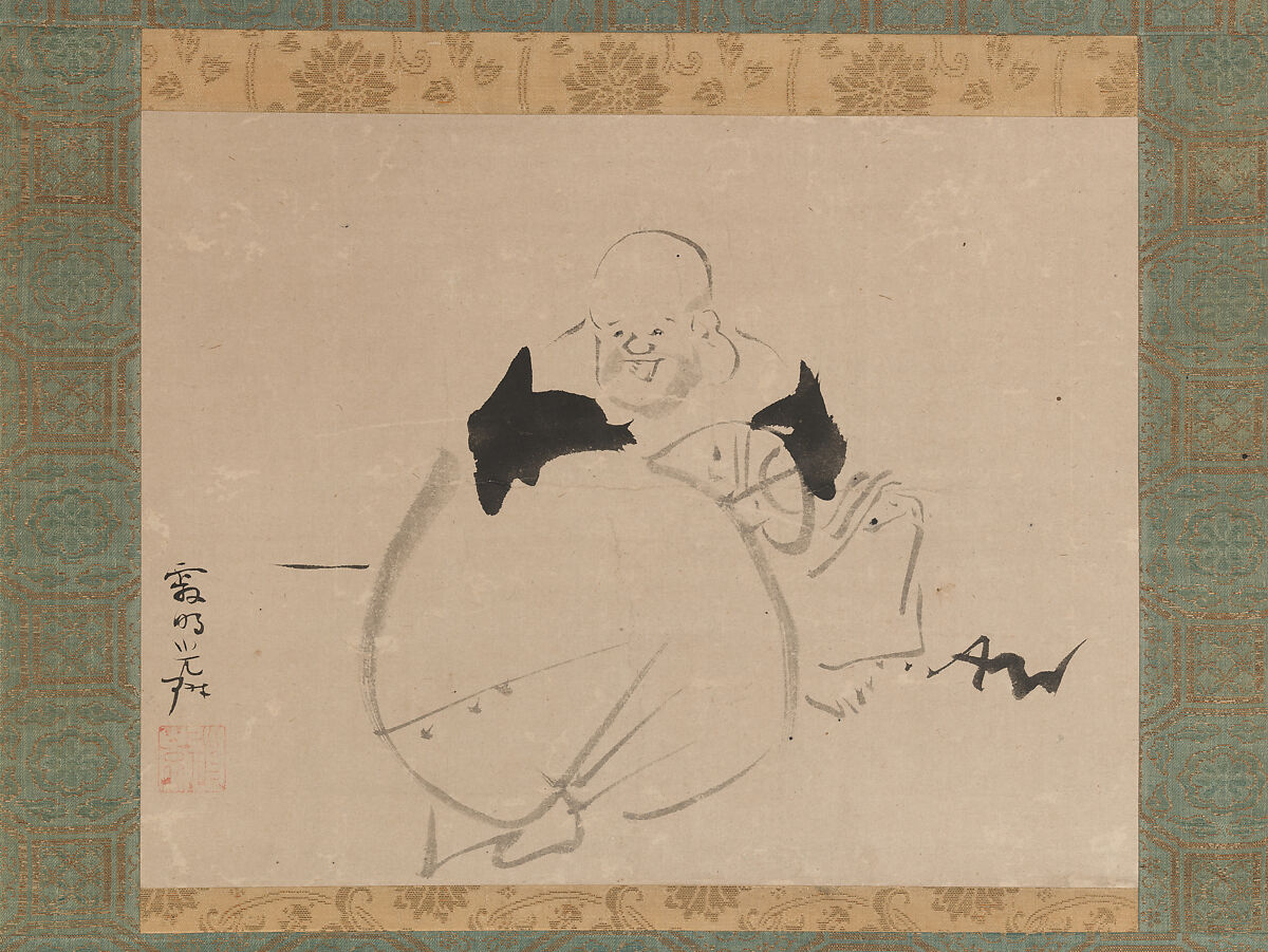 Hotei, Ogata Kōrin (Japanese, 1658–1716), Hanging scroll; ink on paper, Japan 