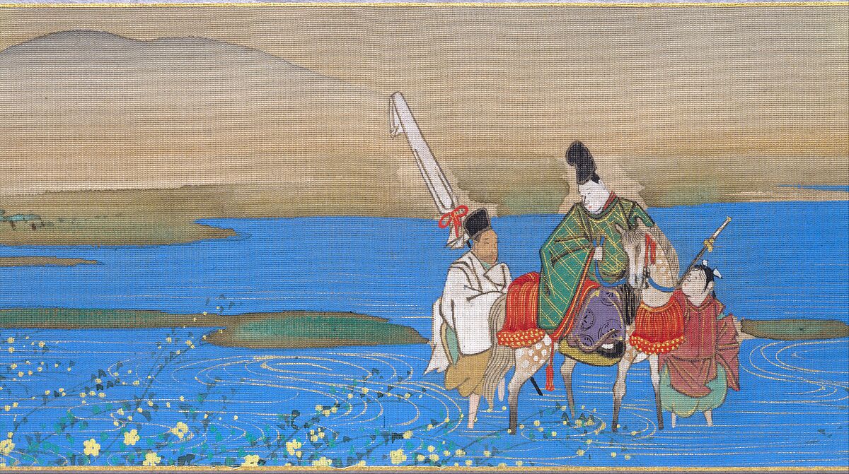 Six Jewel Rivers, Sakai Ōho (Japanese, 1808–1841), Six handscrolls; ink, color, and gold on silk, Japan 