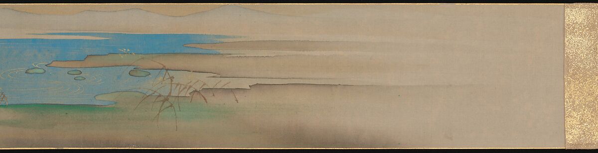 Six Jewel Rivers, Sakai Ōho (Japanese, 1808–1841), Six handscrolls; ink, color, and gold on silk, Japan