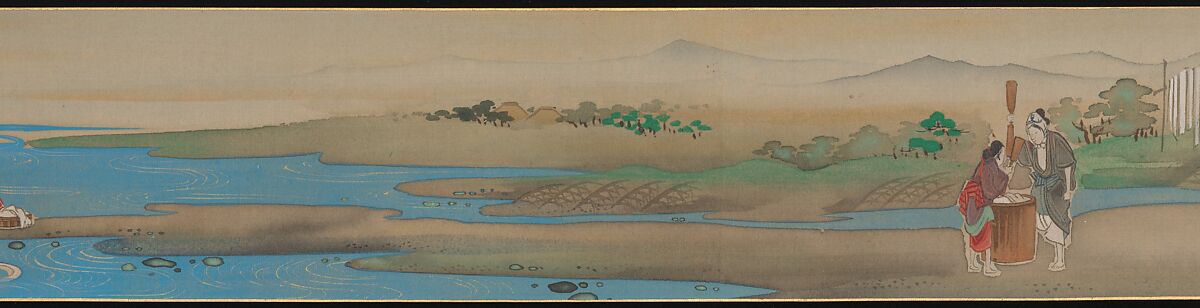 Six Jewel Rivers, Sakai Ōho (Japanese, 1808–1841), Six handscrolls; ink, color, and gold on silk, Japan