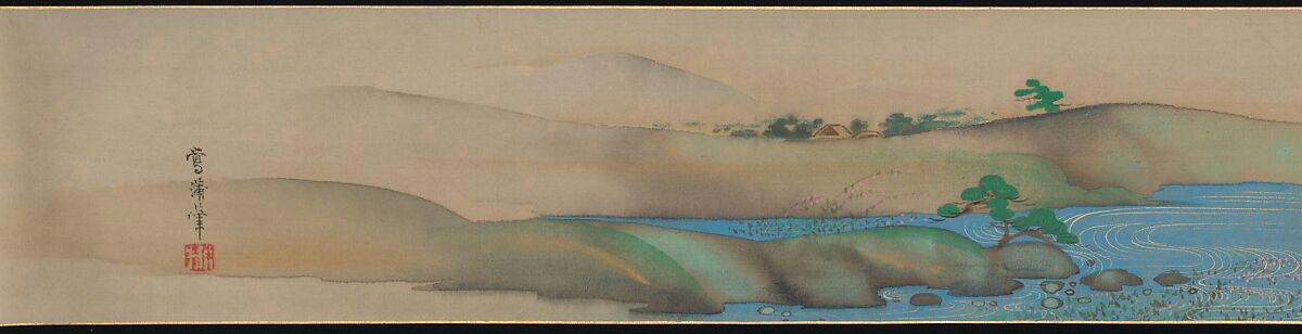 Six Jewel Rivers, Sakai Ōho (Japanese, 1808–1841), Six handscrolls; ink, color, and gold on silk, Japan