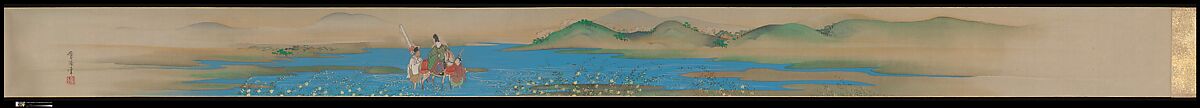 Six Jewel Rivers, Sakai Ōho (Japanese, 1808–1841), Six handscrolls; ink, color, and gold on silk, Japan