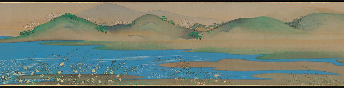 Six Jewel Rivers, Sakai Ōho (Japanese, 1808–1841), Six handscrolls; ink, color, and gold on silk, Japan