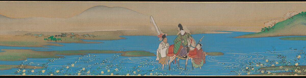 Six Jewel Rivers, Sakai Ōho (Japanese, 1808–1841), Six handscrolls; ink, color, and gold on silk, Japan