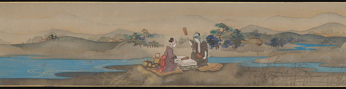 Six Jewel Rivers, Sakai Ōho (Japanese, 1808–1841), Six handscrolls; ink, color, and gold on silk, Japan