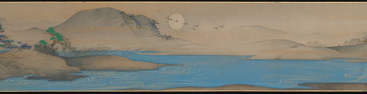 Six Jewel Rivers, Sakai Ōho (Japanese, 1808–1841), Six handscrolls; ink, color, and gold on silk, Japan