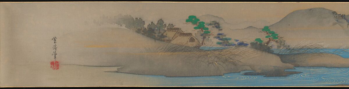 Six Jewel Rivers, Sakai Ōho (Japanese, 1808–1841), Six handscrolls; ink, color, and gold on silk, Japan