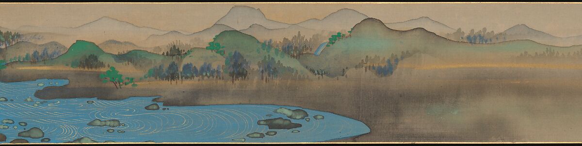 Six Jewel Rivers, Sakai Ōho (Japanese, 1808–1841), Six handscrolls; ink, color, and gold on silk, Japan