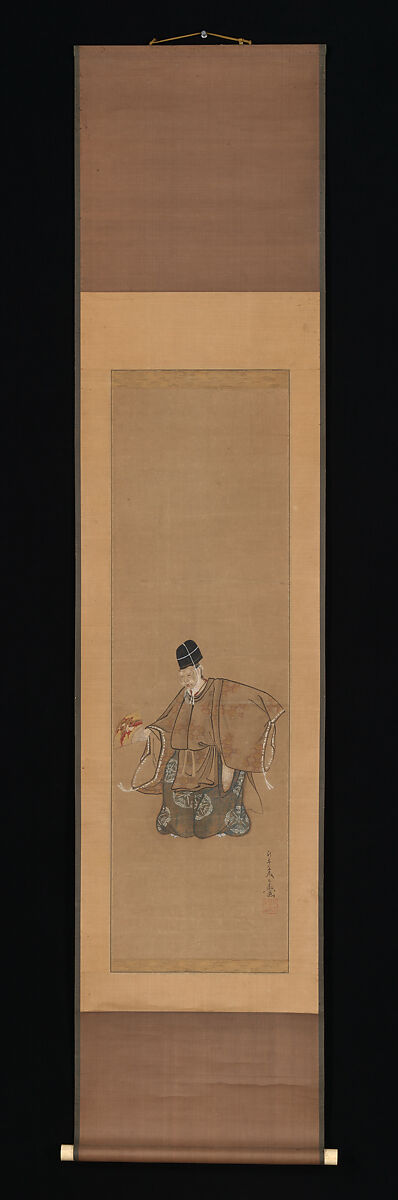 The Auspicious Noh Dance "Okina", Toriyama Sekien (Japanese, 1712–1788), Triptych of hanging scrolls; ink, color, and gold on paper, Japan