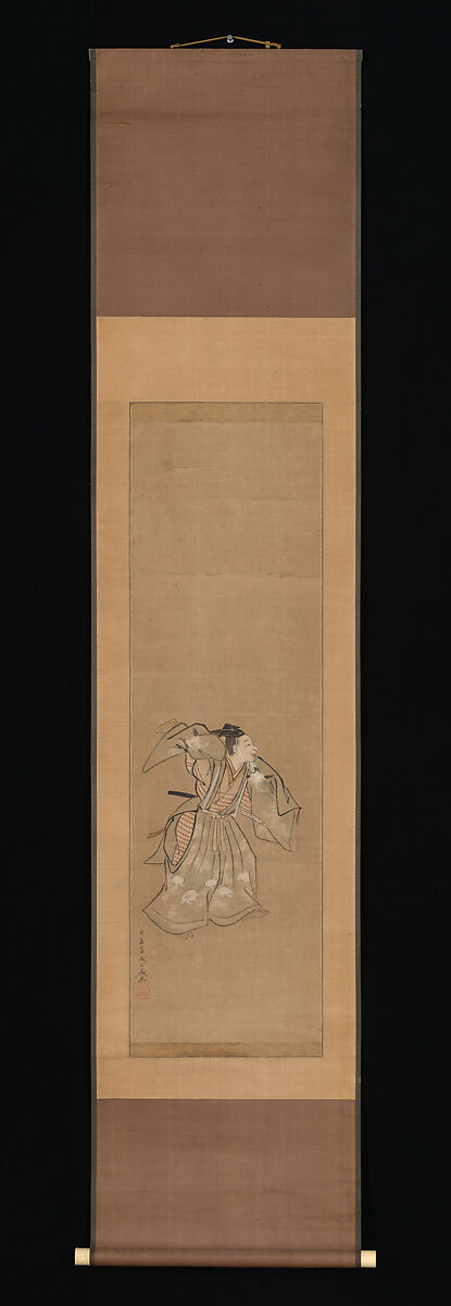 The Auspicious Noh Dance "Okina", Toriyama Sekien (Japanese, 1712–1788), Triptych of hanging scrolls; ink, color, and gold on paper, Japan