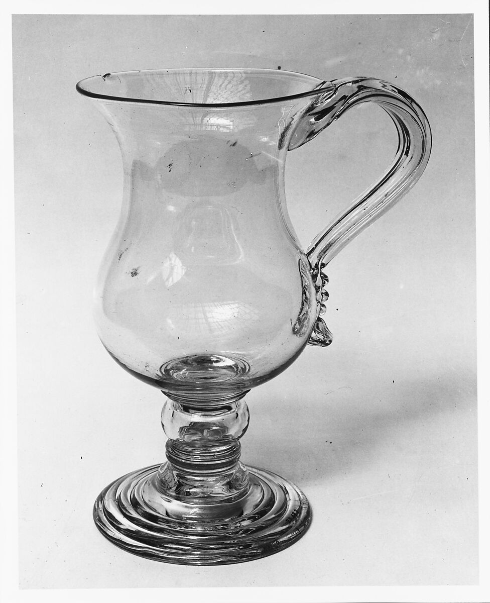 Mug, Jersey Glass Company of George Dummer (1824–1862), Free-blown glass, American 