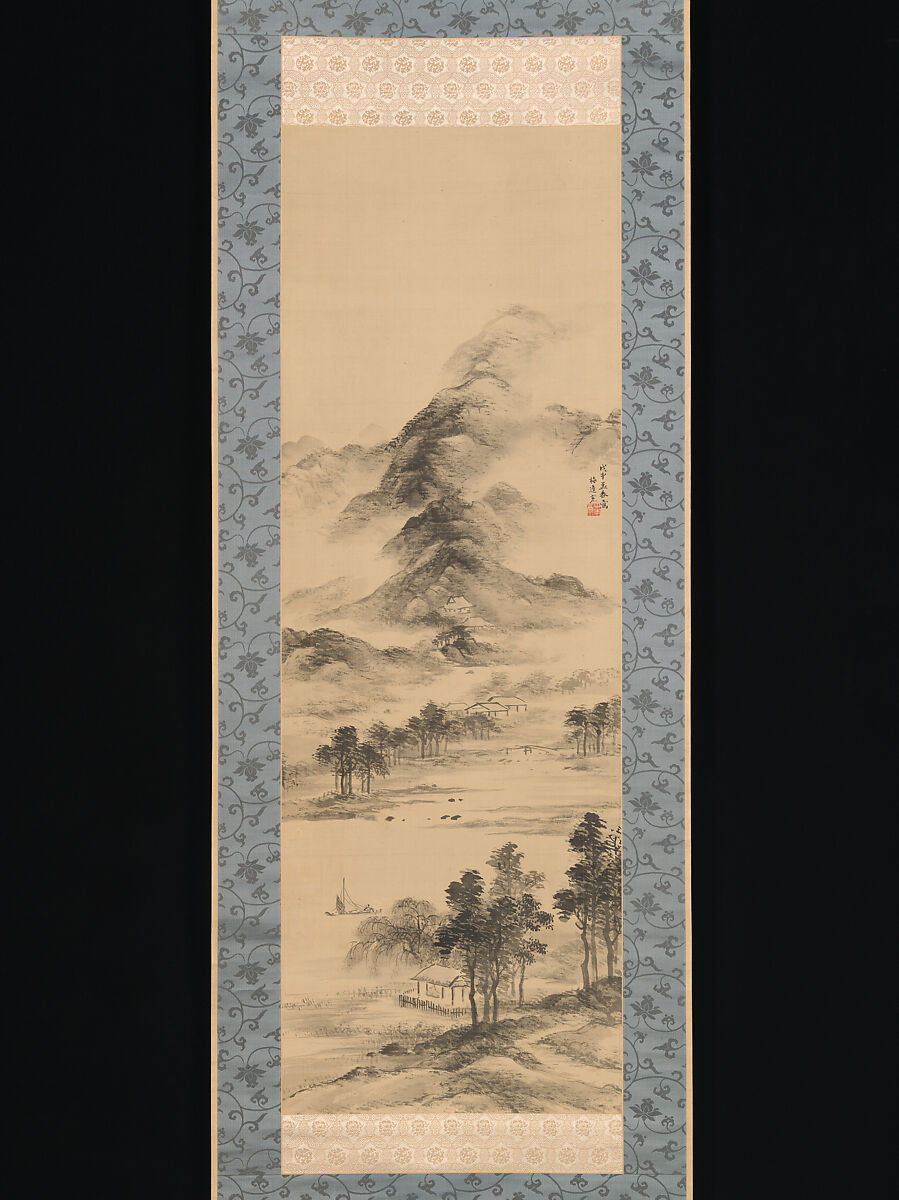 Landscapes of the Four Seasons, Yamamoto Baiitsu (Japanese, 1783–1856), Set of four hanging scrolls; ink and color on silk, Japan