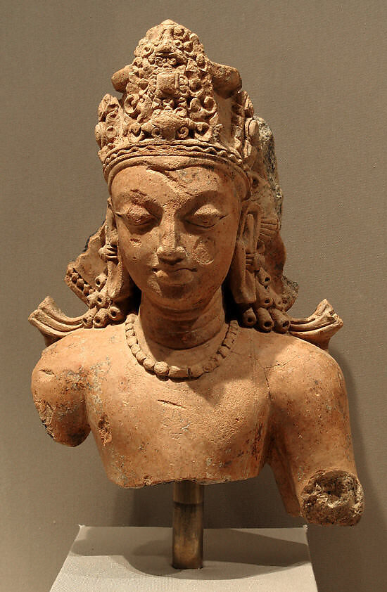 Bust of Vishnu, Terracotta, India (Bengal) or Bangladesh 