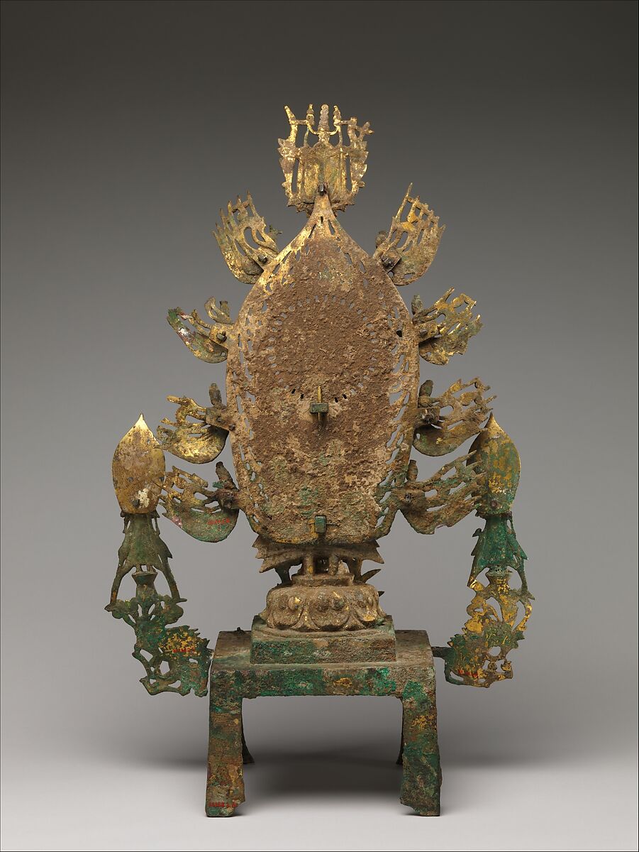 Buddha Maitreya (Mile) altarpiece, Gilt bronze, China