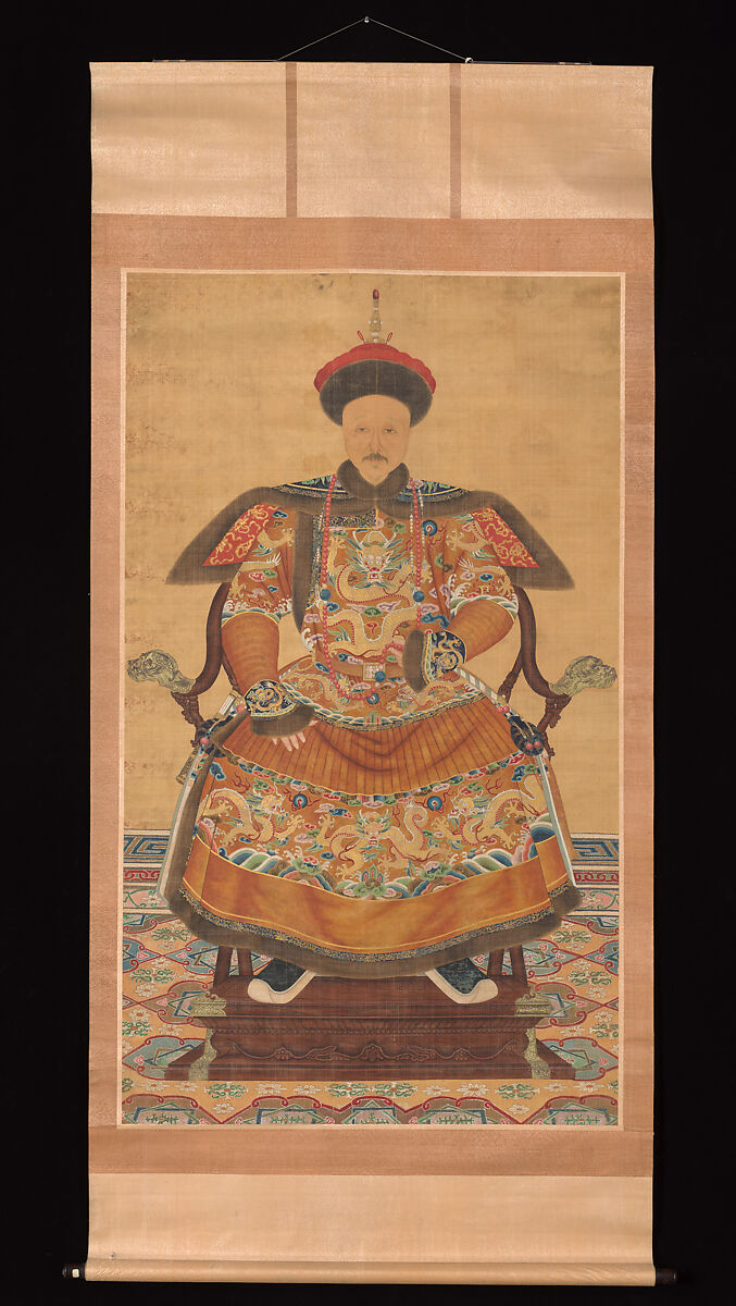 Portrait of Yongzheng Emperor (1723–1735), Unidentified artist Chinese, 19th century, Hanging scroll; ink and color on silk, China