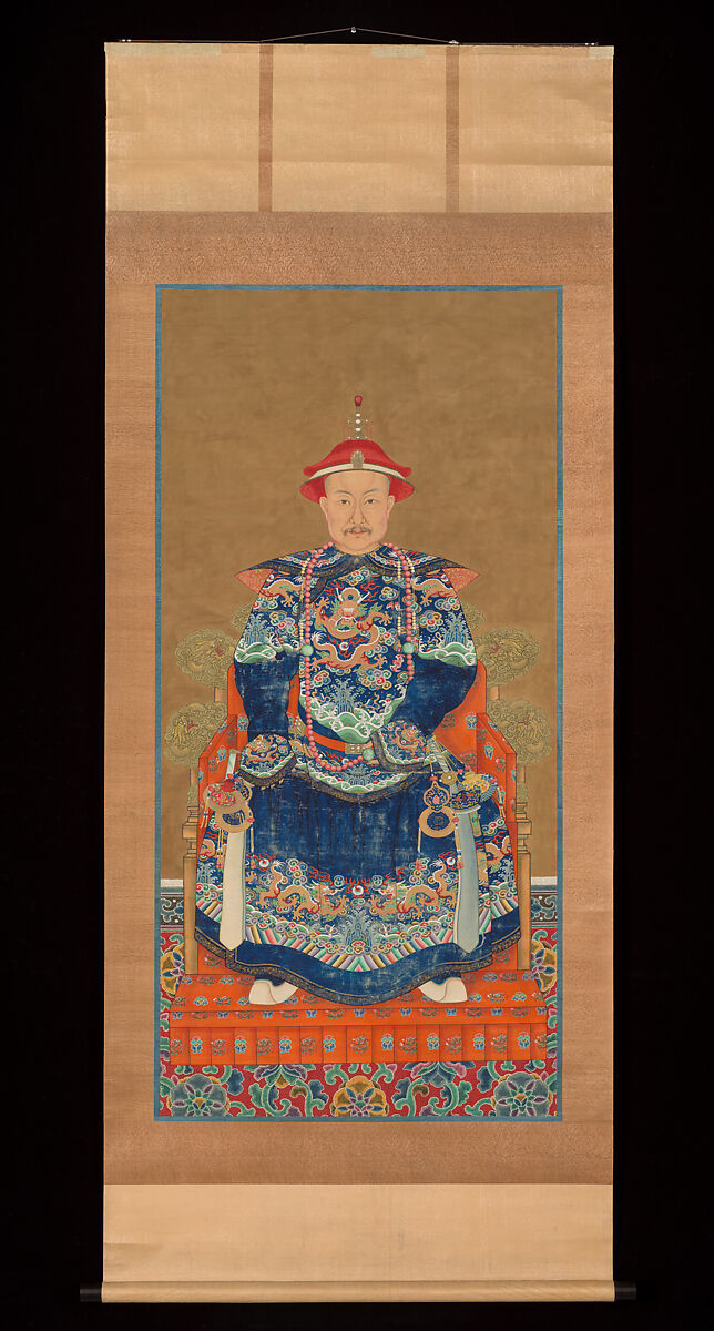 Portrait of Qianlong Emperor as a Mature Man, Unidentified artist Chinese, 20th century, Hanging scroll; ink and color on silk, China