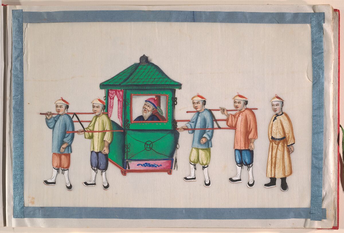 Album, Unidentified artist Chinese, Album of twelve leaves; ink and color on pith paper, bound in red damask, China