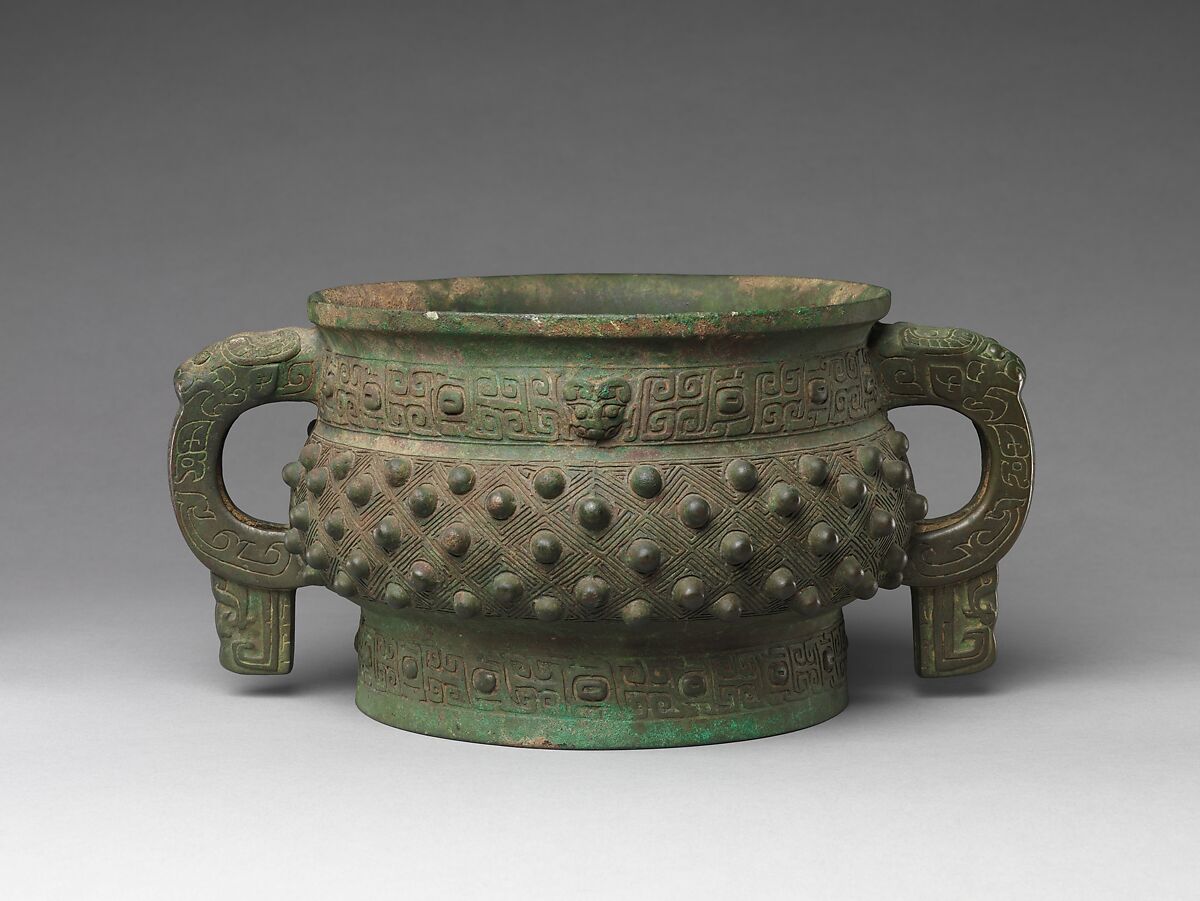 Grain serving vessel (Gui), Bronze, China 