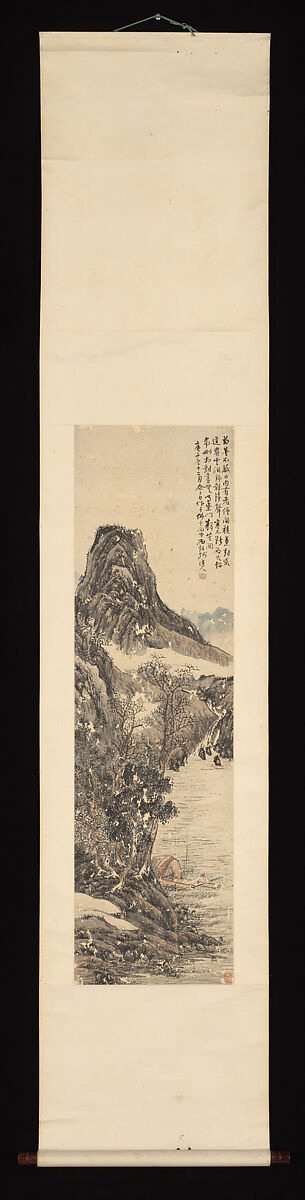 Landscape, Unidentified artist, Hanging scroll; ink and color washes on paper, China