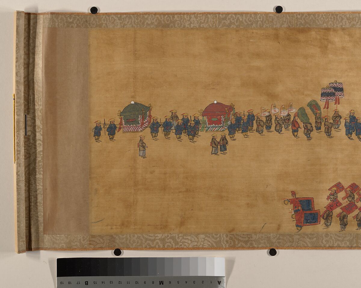 Procession, Unidentified artist Chinese, Handscroll; ink and color on silk, China