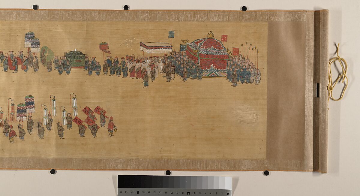 Procession, Unidentified artist Chinese, Handscroll; ink and color on silk, China