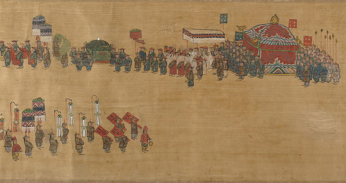 Procession, Unidentified artist Chinese, Handscroll; ink and color on silk, China 