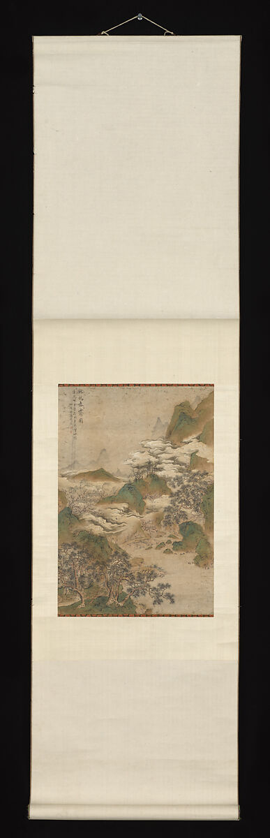 Peach Trees Along the River Bank after Spring Rain, Wu Tong (Chinese, active ca. 1834), Hanging scroll; ink and color on paper, China