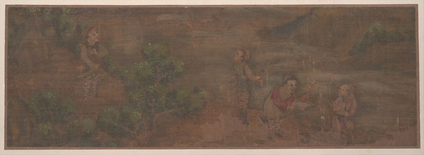 Landscape Painting of Figure in Woodland Setting