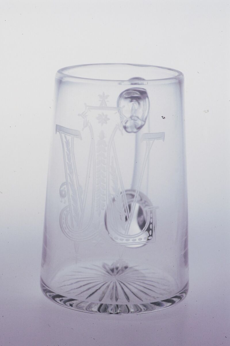 Mug, New England Glass Company (American, East Cambridge, Massachusetts, 1818–1888), Blown glass, American 