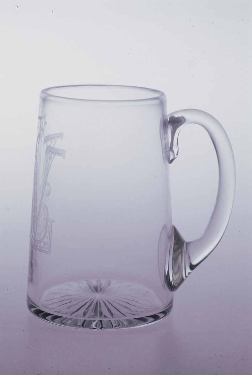 Mug, New England Glass Company (American, East Cambridge, Massachusetts, 1818–1888), Blown glass, American