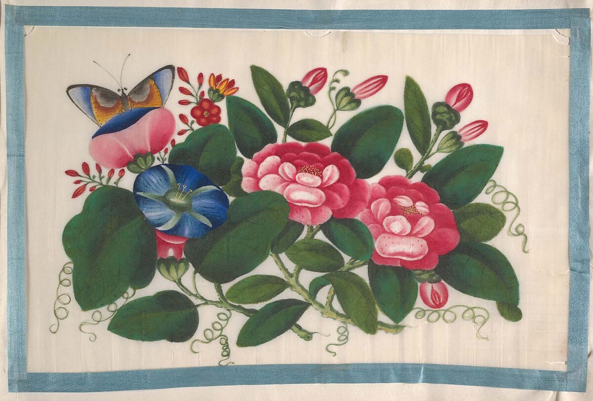 Album Containing Twelve Paintings of Flowers, Unidentified artist, Album of twelve leaves; color on pith paper, China