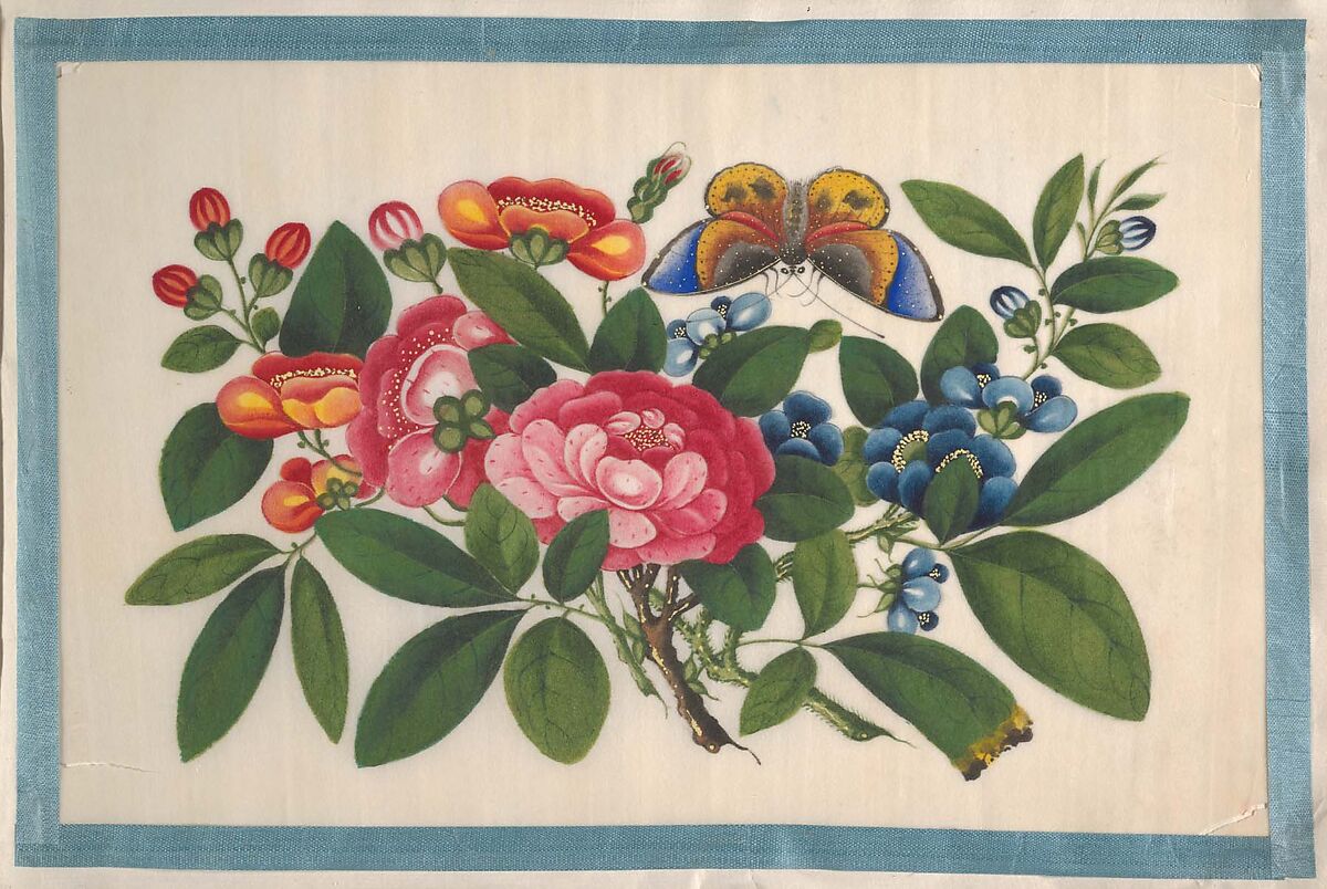 Album Containing Twelve Paintings of Flowers, Unidentified artist, Album of twelve leaves; color on pith paper, China