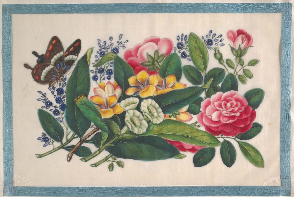 Album Containing Twelve Paintings of Flowers, Unidentified artist, Album of twelve leaves; color on pith paper, China