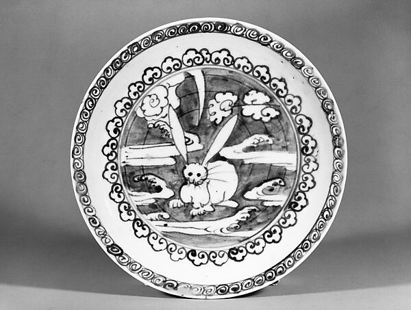 Dish with Design of Hare in Clouds