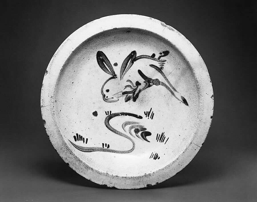 Ishizara Plate with Rabbit Design, Stoneware (Seto ware), Japan 