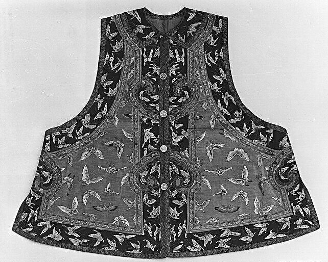 Woman's Sleeveless Jacket with Butterflies, Tapestry-woven silk and metallic thread (kesi), China