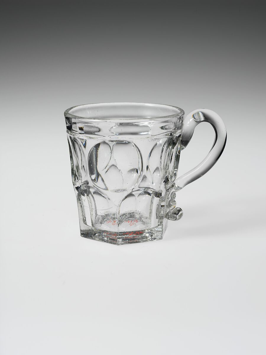 Mug, Pressed glass, American 