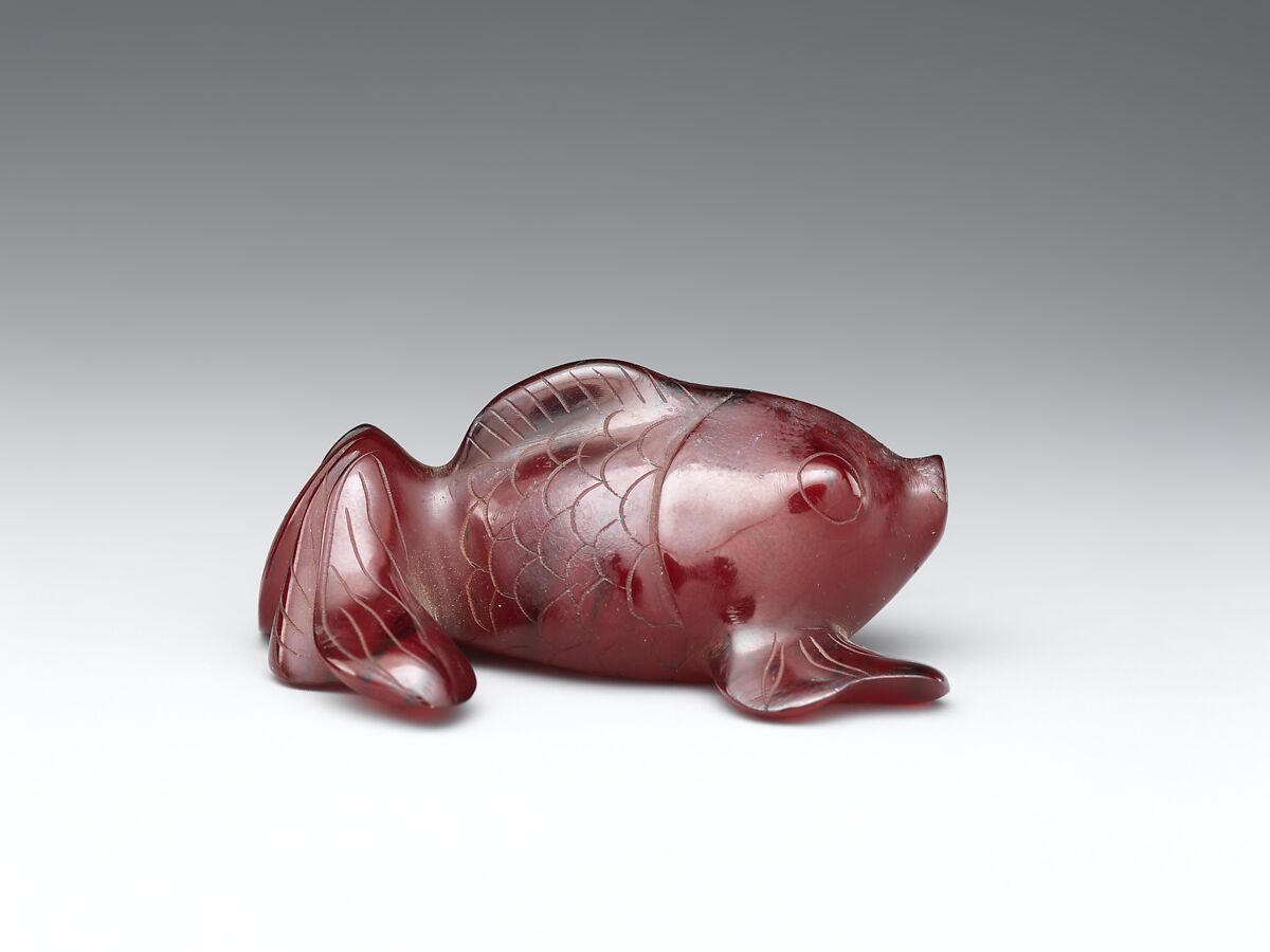 Fish, Red-brown amber, Japan