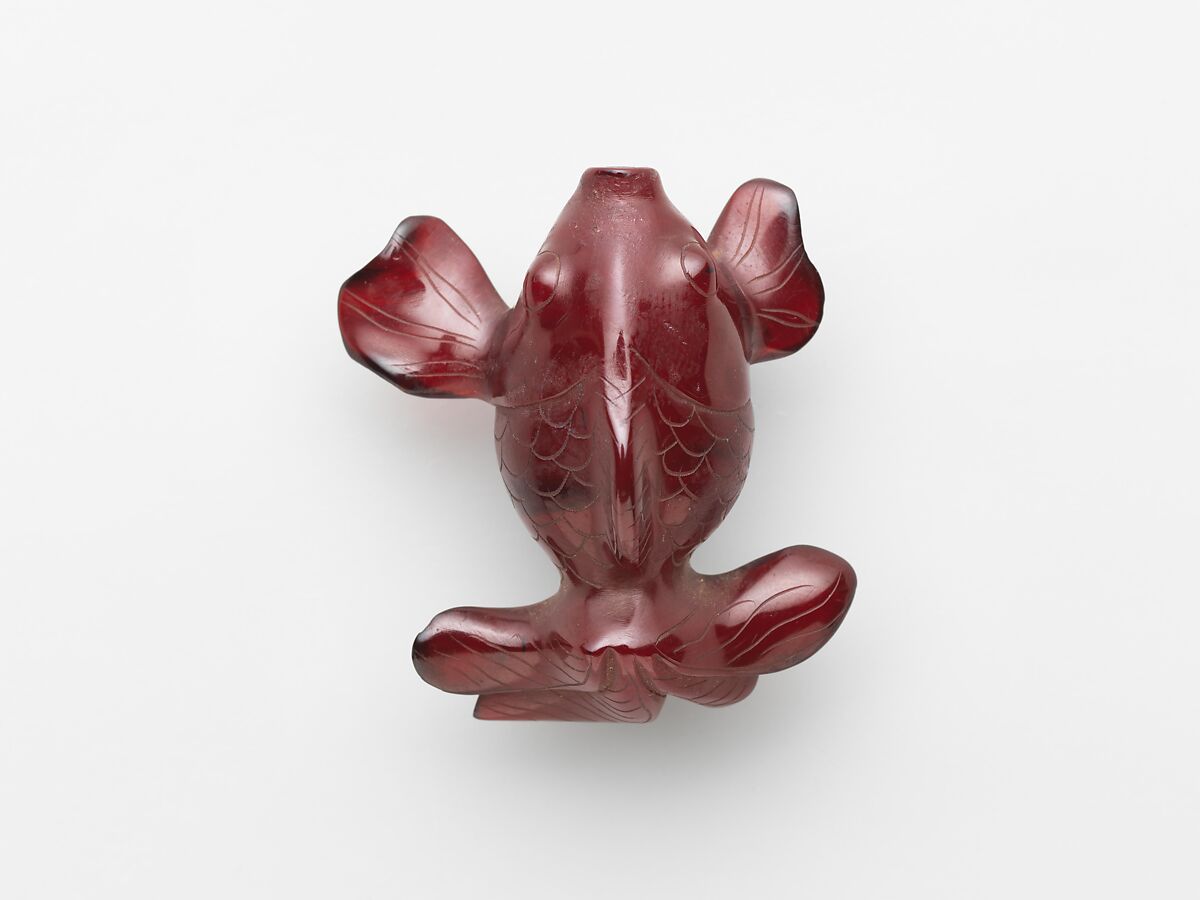 Fish, Red-brown amber, Japan