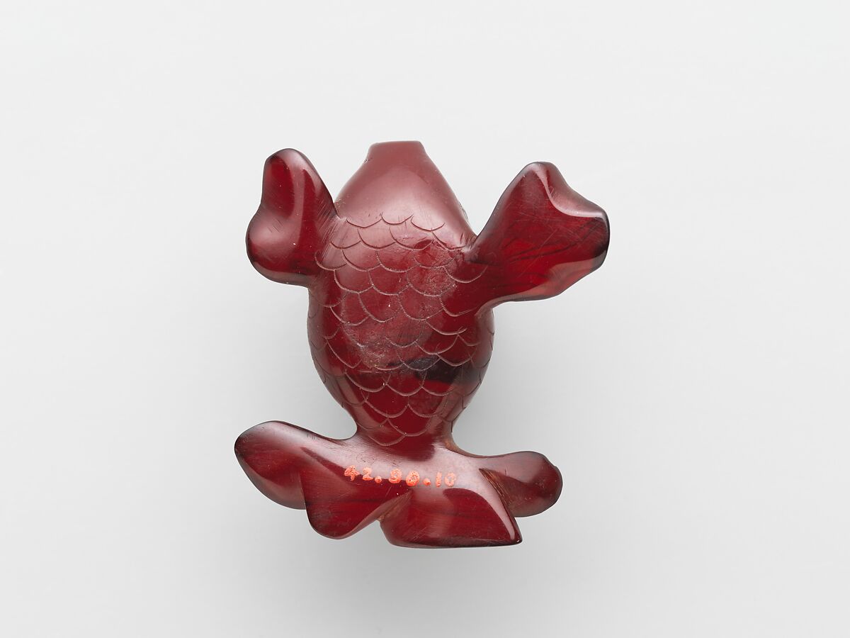 Fish, Red-brown amber, Japan