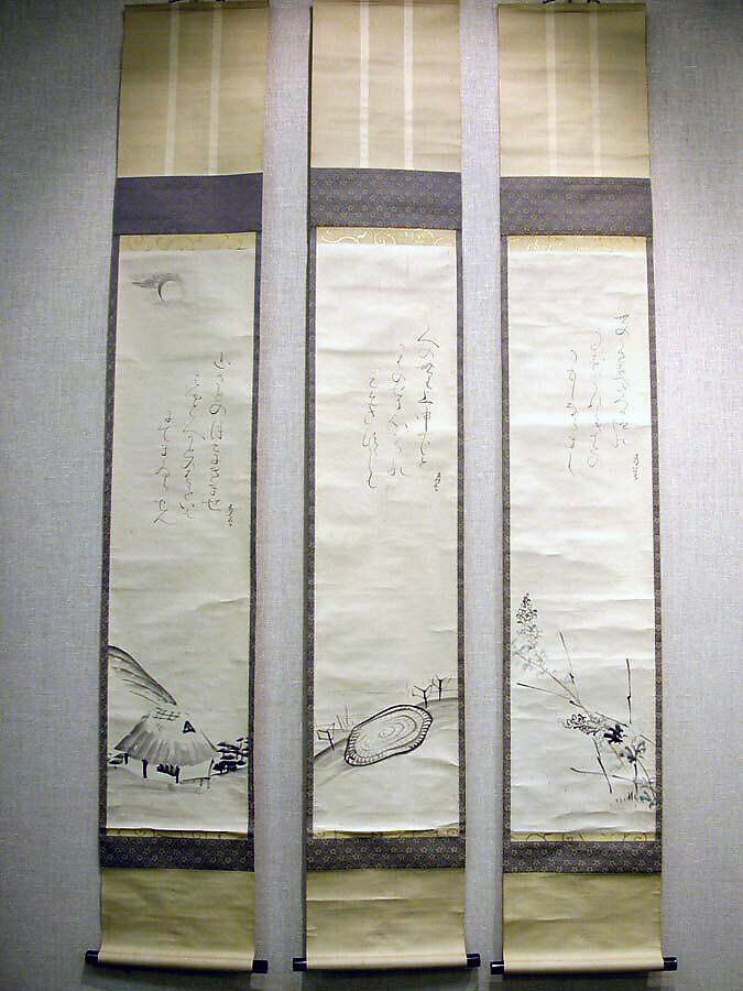 Deutzia Crenata, Ōtagaki Rengetsu (Japanese, 1791–1875), Hanging scroll; ink and color on paper, Japan