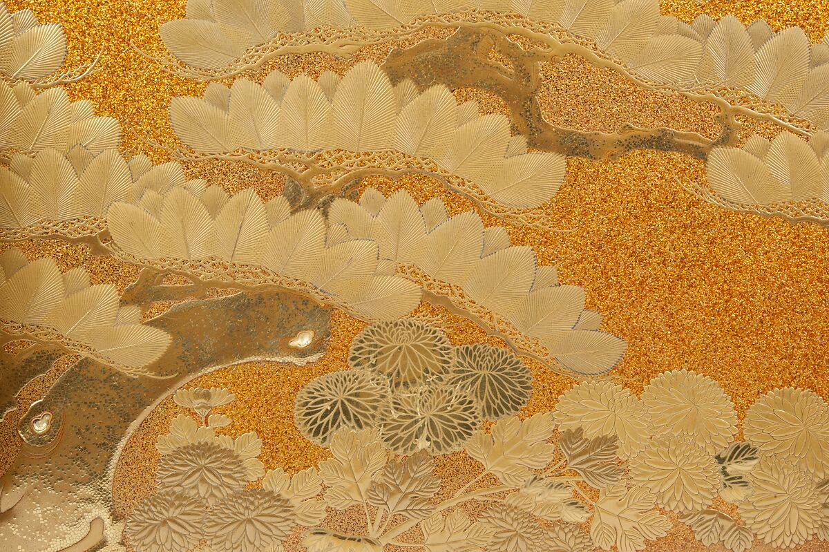 Writing Box with Illustrated Books, Gold and silver maki-e on gold-sprinkled lacquer, Japan