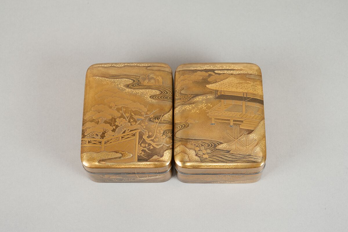 Incense Container, Lacquer on wood with sprinkled gold powder, Japan