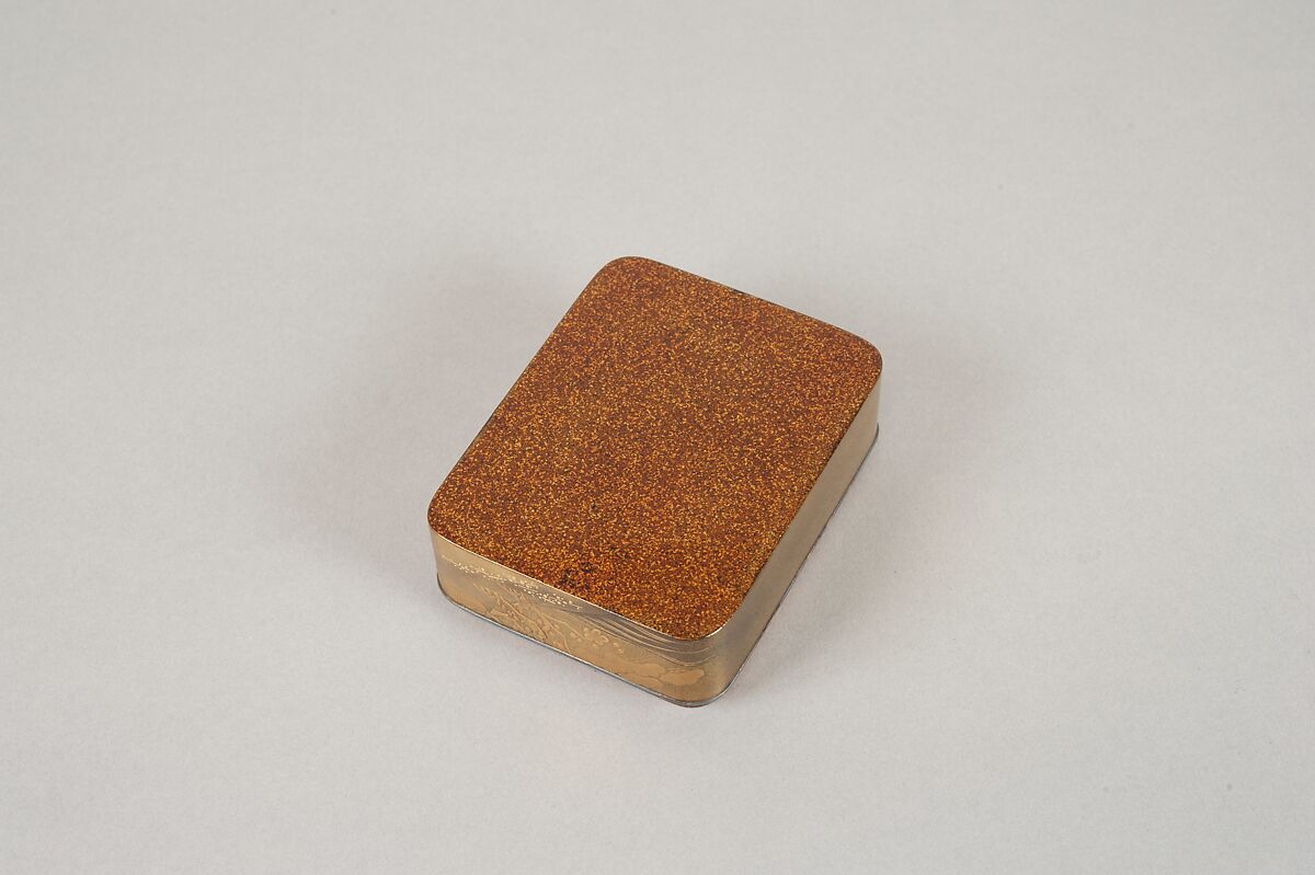 Incense Container, Lacquer on wood with sprinkled gold powder, Japan