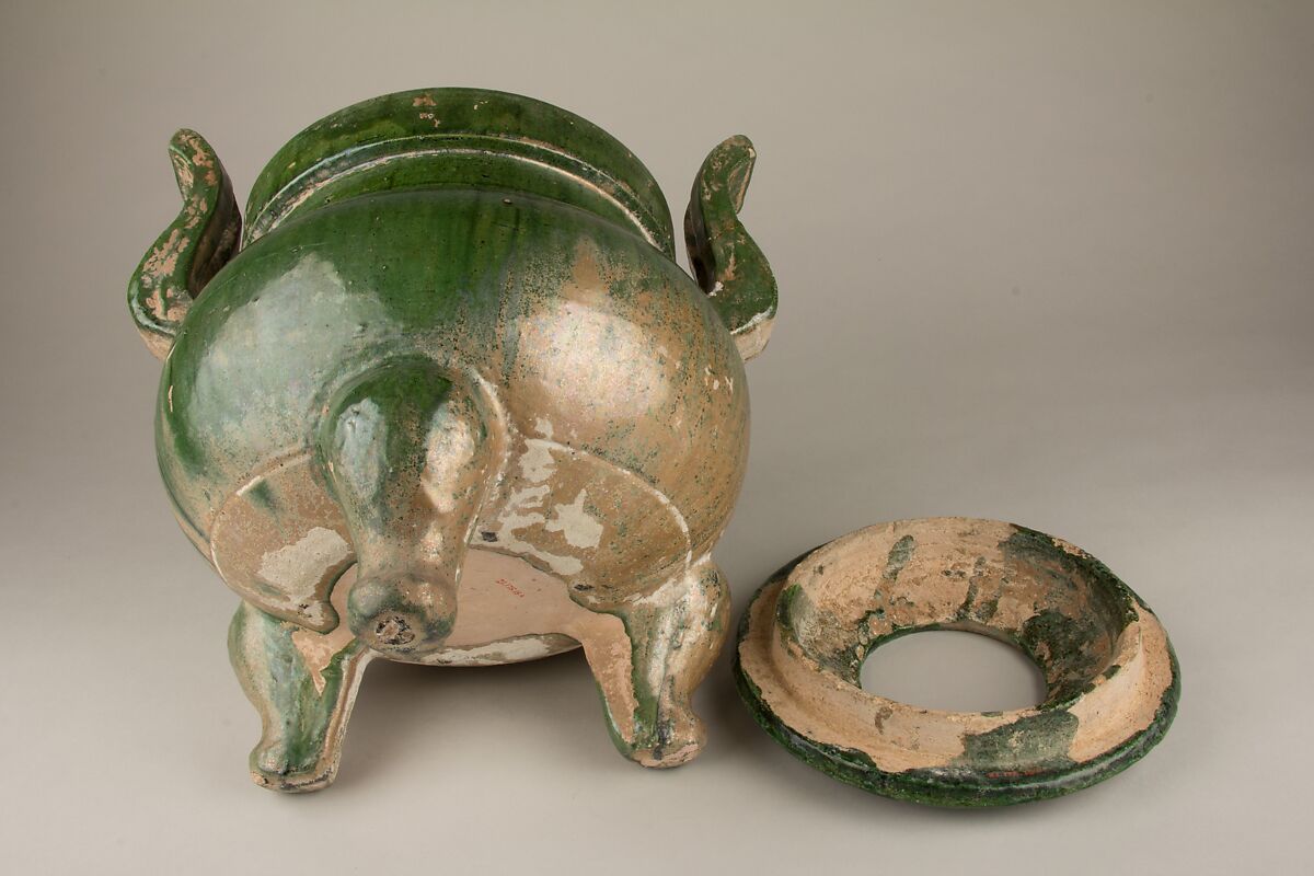 Incense Burner, Earthernware with green lead glaze, China